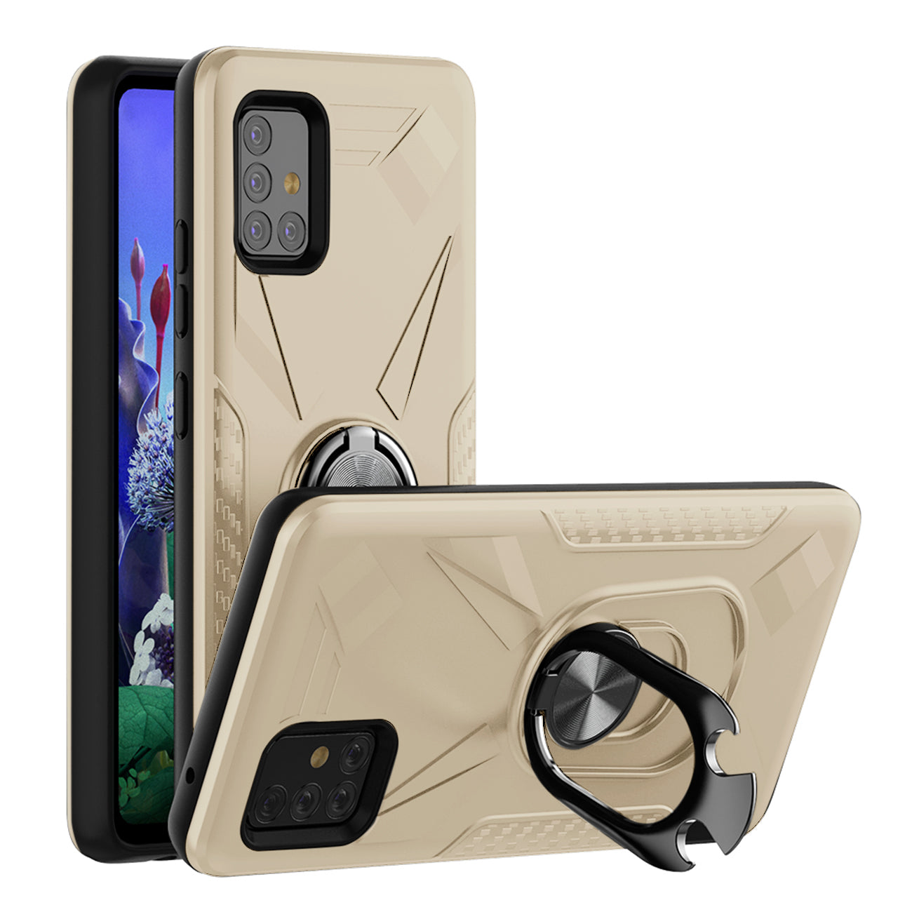 Phone Case with Ring Holder SAMSUNG GALAXY A51 5G In Gold